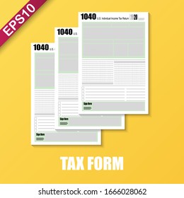 Financial Wealth Concept-Tax Time Mockup IRS 1040 Tax Form