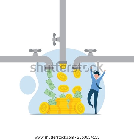 Financial wealth from multiple streams of income. Passive income from invest in multi assets vector illustration	
