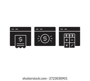 Finanz-Web-App-Symbole, die Vektorgrafik festlegen