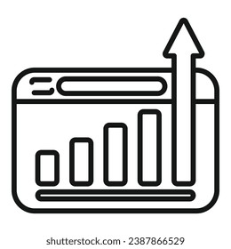 Financial web graph icon outline vector. Discount rate. Data market