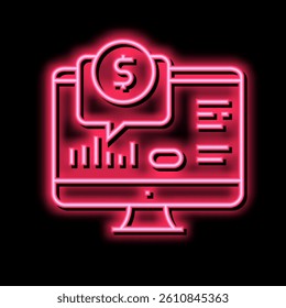 financial web site computer screen neon light sign vector. financial web site computer screen illustration