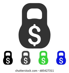 Financial Weight flat vector pictograph. Colored financial weight gray, black, blue, green pictogram versions. Flat icon style for application design.