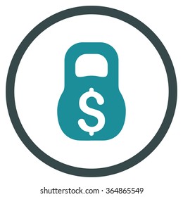 Financial Weight vector icon. Style is bicolor flat circled symbol, soft blue colors, rounded angles, white background.