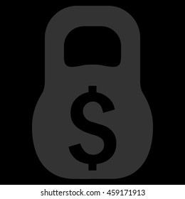 Financial Weight vector icon. Style is flat symbol, blue color, black background.