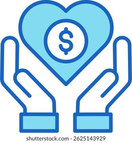 Financial Wellbeing Icon Blue Vector Illustration