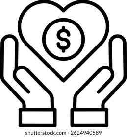 Financial Wellbeing Icon Line Vector Illustration