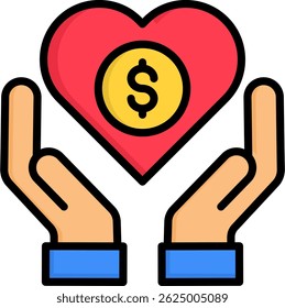 Financial Wellbeing Icon Lineal Color Vector Illustration