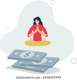 Financial wellbeing, money management, savings or investment,flat vector illustration.