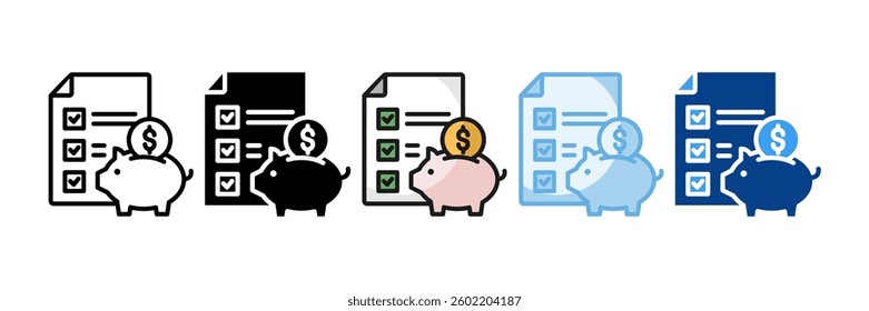 Financial Wellness Icon Set Multiple Style Collection
