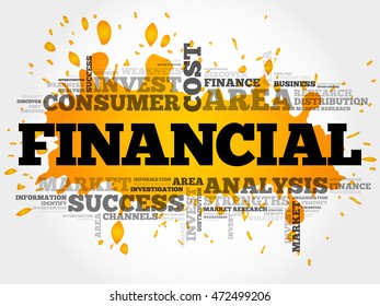 FINANCIAL word cloud collage, business concept background