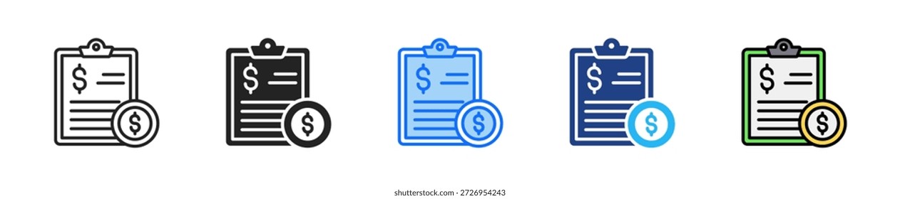 Symbol "Finanzwert" - Sammlung mehrerer Stile