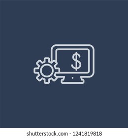 Financial year icon. Financial year linear design concept from Financial year collection. Simple element vector illustration on dark blue background.
