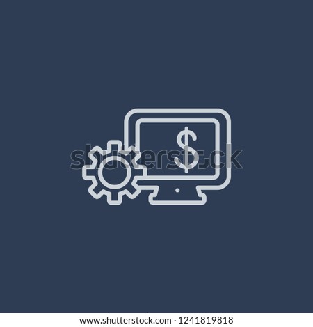Financial year icon. Financial year linear design concept from Financial year collection. Simple element vector illustration on dark blue background.
