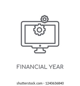 Financial year linear icon. Modern outline Financial year logo concept on white background from business collection. Suitable for use on web apps, mobile apps and print media.