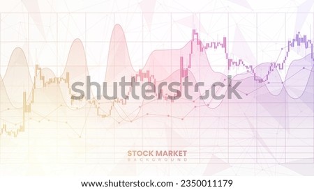 Financial yield curves, candlestick chart, bond data, and upward-sloping graph on white background. Improved business information and finance growth data. Successful stock market wallpaper
