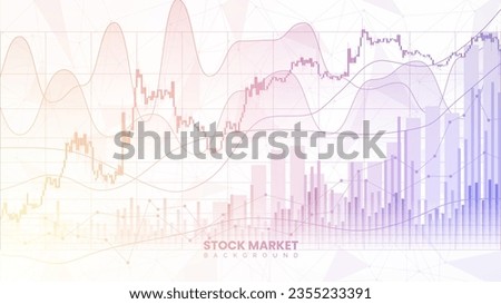 Financial yield curves, candlestick chart, bond data, and upward-sloping graph on a white background. Improved business information and finance growth data. Successful stock market wallpaper