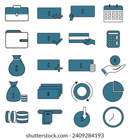 Financials  Icon in Vector Format. All Are 20 Icons. EPS Vector Template