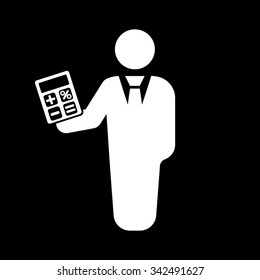 The financier avatar icon. Bank employee and banking, business, investment symbol. Flat Vector illustration
