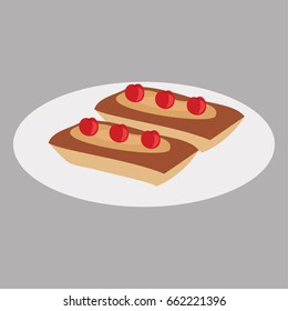 financier cake vector illustration