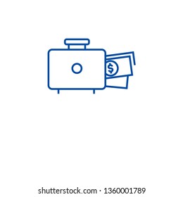 Financing available line icon concept. Financing available flat  vector symbol, sign, outline illustration.