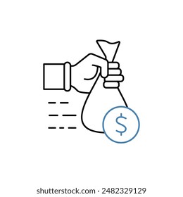 financing concept line icon. Simple element illustration. financing concept outline symbol design.