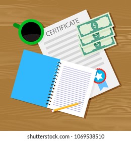 Financing and investment in education. Finance investment money in graduation, vector illustration