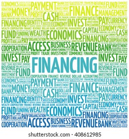 FINANCING word cloud, business concept