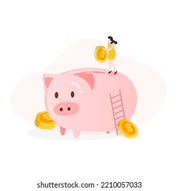 Finanical Management Theme Minimalist Flat Illustration Elements