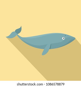 Finback whale icon. Flat illustration of finback whale vector icon for web design