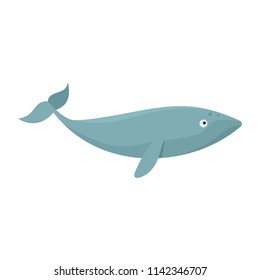 Finback whale icon. Flat illustration of finback whale vector icon for web isolated on white