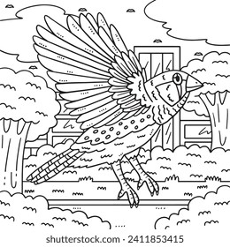 Finch Bird Coloring Page for Kids