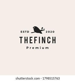 finch bird hipster vintage logo vector icon illustration