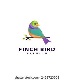 Finch bird icon logo design 3