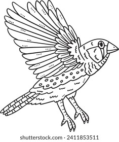 Finch Bird Isolated Coloring Page for Kids