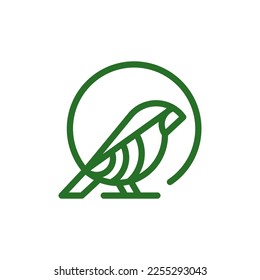 finch bird line outline logo vector icon illustration
