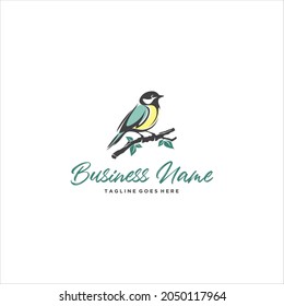 Finch Bird Logo Design Vector Image