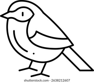 Finch bird vector, line icon, design