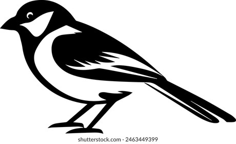 finch silhouette vector illustration, bird