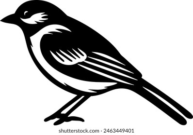 finch silhouette vector illustration, bird