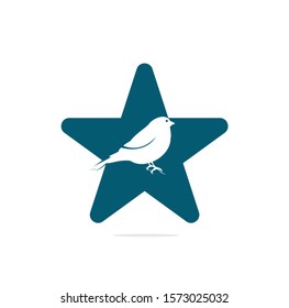 Finch star shape logo design. Finch logo illustration vector template.	