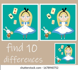 
Find 10 differences: Alice in Wonderland