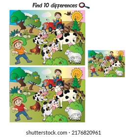 Find 10 differences. Attention and educational exercises for children.