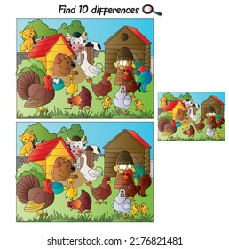 Find 10 differences. Attention and educational exercises for children.