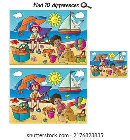 Find 10 differences. Attention and educational exercises for children.