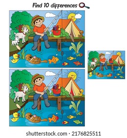 Find 10 differences. Attention and educational exercises for children.