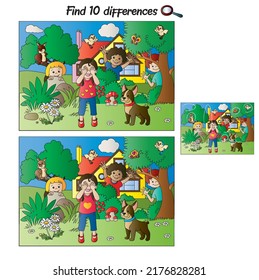 Find 10 differences. Attention and educational exercises for children.