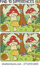 Encuentra 10 diferencias juego para niños. Juego educativo para niños. 