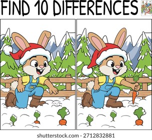 Finden Sie 10 Unterschiede Spiel für Kinder. Lernspiel für Kinder. 