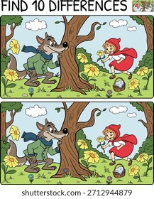 Find 10 differences game for children. Educational game for kis. 