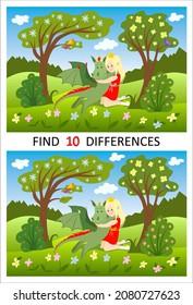 encontrar 10 diferencias muchacha y abrazo dragón